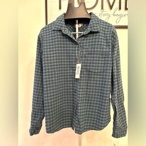 NWT Alpine Design Women's AD Hike Midweight Flannel Green/navy Color Size Large